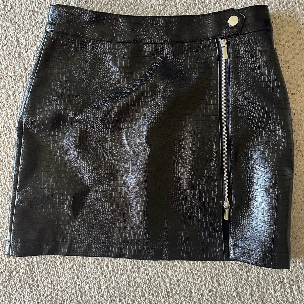 Top Shop Faux Leather Snakeskin print mini skirt